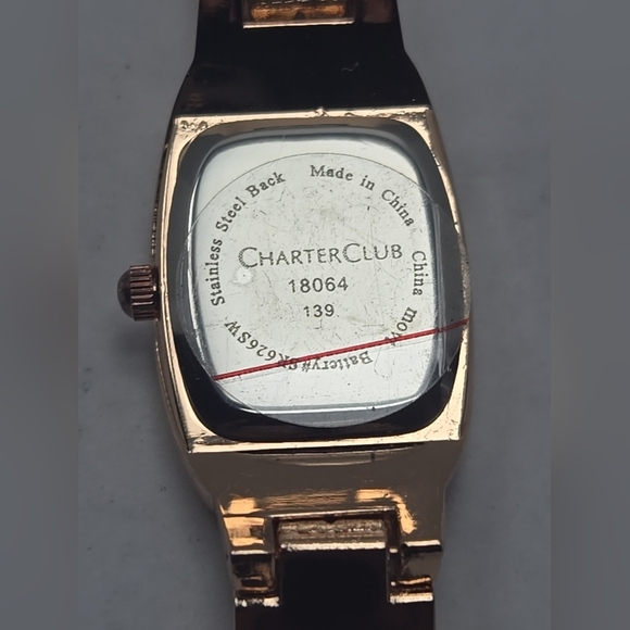 Womens Charter Club Rose Gold Tone Watch Crystals Rhinestones New Battery - Picture 9 of 9